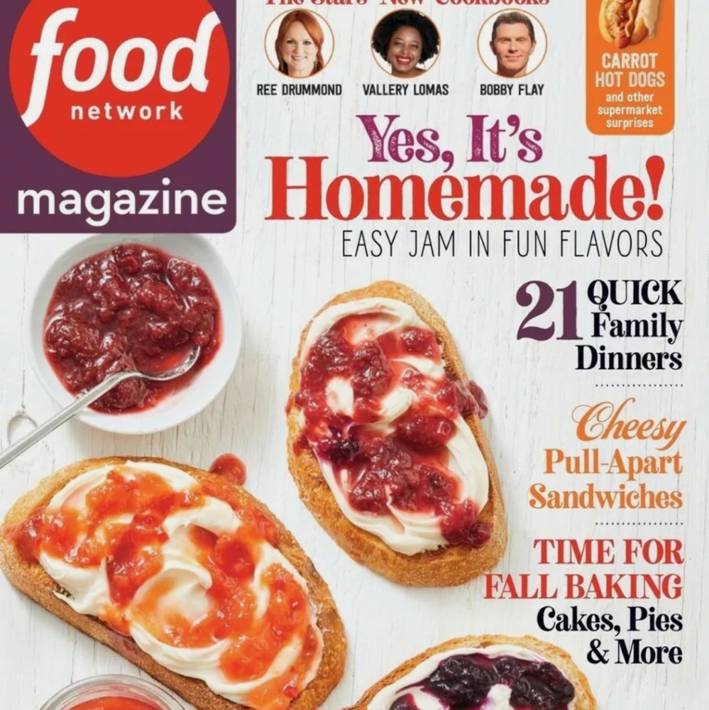 Food network magazine/ yes it's homemade/ easy jam in fun flavors